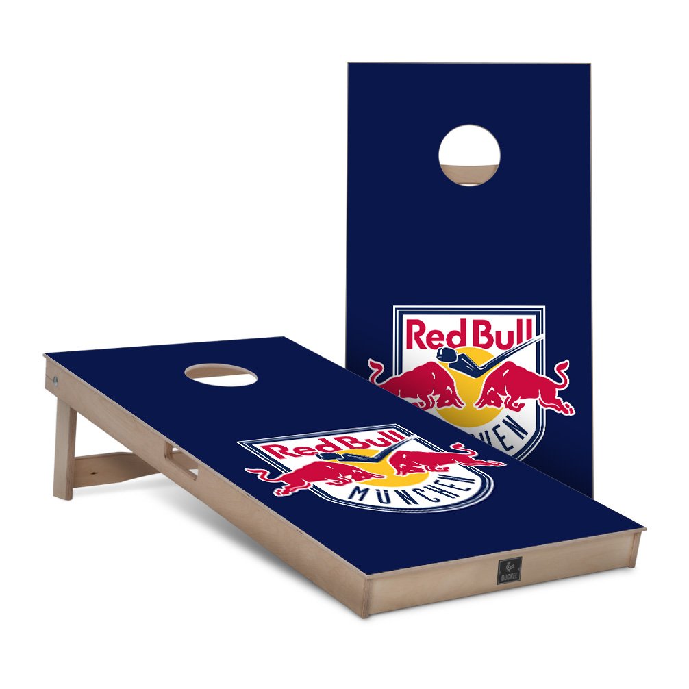 Red Bull - custom cornhole game set with company logo, ideal as a personalised business gift.